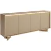 Image de Buffet 4 Portes Avec Leds En Mdf - Beige Et Naturel Clair - Mayrona
