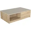Image de Table Basse Avec 2 Tiroirs Et 2 Niches - Naturel Clair Et Beige - Zefyna