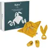 Image de Set cadeau Kaloo Baby - Lapinoo Ocre Doudou, anneau de dentition et chaussons bébé