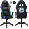 Image de Fauteuil gaming Amstrad ELITE-LED-SAMURAI - Noir et gris - Eclairage LED 576 effets - Télécommande - Accoudoir 2D - Neuf
