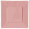 Image de Lot de 12 petites Assiettes carrÃ©es plastique 18cm, Rose