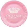 Image de Sachet de 10 Assiettes Princesse roses 22,7cm