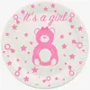 Image de Paquet de 10 Assiettes Baby Shower GIRL en carton 23cm