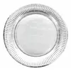 Image de Sachet de 8 Assiettes rondes mÃ©tallisÃ©es en carton 22,7cm , brillant Argent