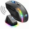 Image de Spirit of Gamer S-EM50BK, droitier, optique, sans fil RF + Bluetooth + USB Type-C, 8000 DPI, noir