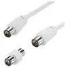 Image de Câble d'antenne TV coaxial ERARD 4513 10 m 9,52 mm M/F avec adaptateur M/M nickel - Neuf