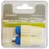 Image de Kit 2 prises TV coaxiales ERARD 4824 9,52 mm M+F nickelé corps blanc anneau bleu - Neuf