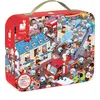 Image de Puzzle d'observation rond - les pompiers 208 pieces - janod - j02793