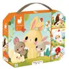 Image de Set de puzzles progressifs Janod Animaux de la ferme 4 puzzles 6, 9, 12 et 16 pièces Multicolore - Neuf