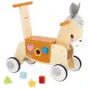 Image de Janod Chariot de marche âne - Poussette en bois avec boîte à formes pour jeunes enfants