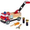 Image de Janod Camion de pompiers en bois - Brico'kids kit - 45 pièces