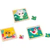 Image de Janod Ensemble de puzzles - Puzzles d'animaux en bois - 3 puzzles de 9 pi ¨ces