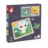 Image de Coffret de Puzzles en Bois : Lapin, Chat et Poule pour Enfants - Neuf