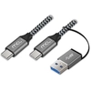 Image de MCL MC1C99A3C105A2Z câble USB USB 3.2 Gen 2 (3.1 Gen 2) 2 m USB C USB A/USB C Noir, Gris - Neuf