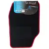 Image de Jeu de 4 Tapis Voiture Palerme moquette noir ganse rouge - Réf. 63505