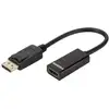 Image de DLH Adaptateur Displayport (M) vers HDMI (F) - Longueur 23cm - HDMI 2.0 (4K / 3840x2160 / 60Hz) - Noir - Neuf