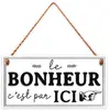 Image de Plaque LE BONHEUR en bois 3D 20cm