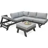 Image de Salon d'angle de jardin 6 places en aluminium