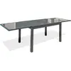 Image de Table de jardin - Gris anthracite - Aluminium / plateau en verre - 135/270 x 90 cm - Tolede