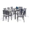 Image de Ensemble repas 8/12 places en aluminium et plateau verre
