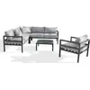 Image de Salon de jardin d'angle 6 places en aluminium