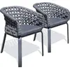 Image de Lot de 2 fauteuil de jardin en corde tissée et aluminium