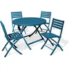 Image de Ensemble repas de jardin rond 4 places en aluminium