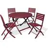 Image de Ensemble repas de jardin rond 4 places en aluminium