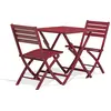 Image de Ensemble repas de jardin carré 2 places en aluminium