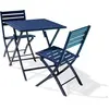 Image de Ensemble repas de jardin carré 2 places en aluminium