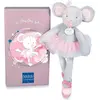 Image de Doudou Coffret cadeau - Peluche souris grise ballerine 30 cm