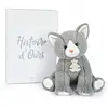 Image de Histoire D'Ours Peluche Bebe chat gris avec boite