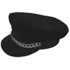 Image de Casquette rocker simili-cuir noire