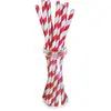 Image de Sachet de 10 pailles blanches Ã  rayures Rouges