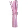 Image de Sachet de 10 pailles roses Ã  chevrons blancs