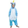 Image de DÃ©guisement Kigurumi licorne bleue enfant 7/9 ans