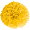 Image de Boule Pompon Papier De Soie jaune 15 cm