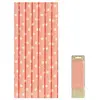 Image de Sachet de 10 pailles Rose Pastel Ã  pois blancs