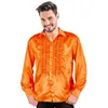 Image de Chemise disco satin Orange, adulte XL