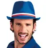 Image de Chapeau borsalino polyester FRANCE bleu avec ruban tricolore