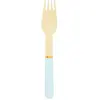 Image de Sachet de 8 Fourchettes en bois manche bleu pastel