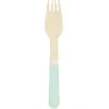 Image de Sachet de 8 fourchettes en bois manche vert pastel