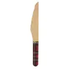Image de Sachet de 8 couteaux en bois tartan