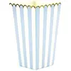 Image de Sachet de 8 Boites Ã  pop-corn bleu et blanc Ã  liseret dorÃ©