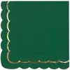 Image de Sachet de 16 serviettes vert jungle et or