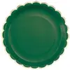 Image de Sachet de 8 assiettes vert jungle et or