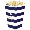 Image de Sachet de 8 BoÃ®tes Ã  pop-corn bleu et blanc MARIN 12,5 cm