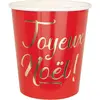Image de Sachet de 8 Gobelets Joyeux NoÃ«l, Rouge et Or