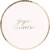 Image de Sachet de 8 Assiettes Joyeux Anniversaire, blanc et rose gold