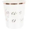 Image de Sachet de 8 Gobelets Joyeux Anniversaire, blanc et Rose gold